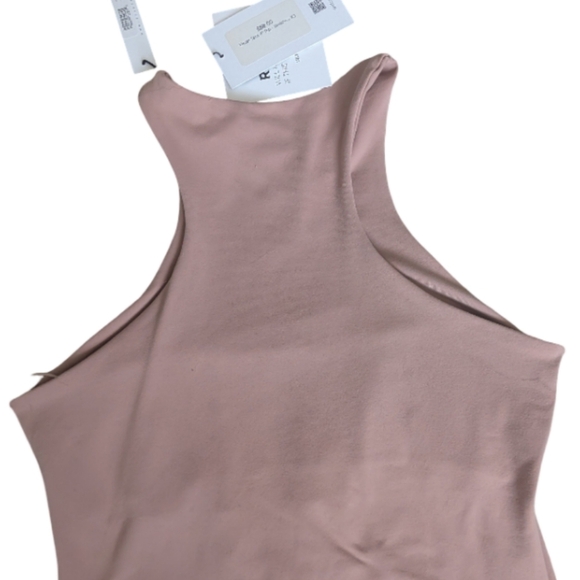 Susana Monaco Vista High Neck Halter Tank Top XS Brioche Nude Pink NWT - Picture 6 of 10